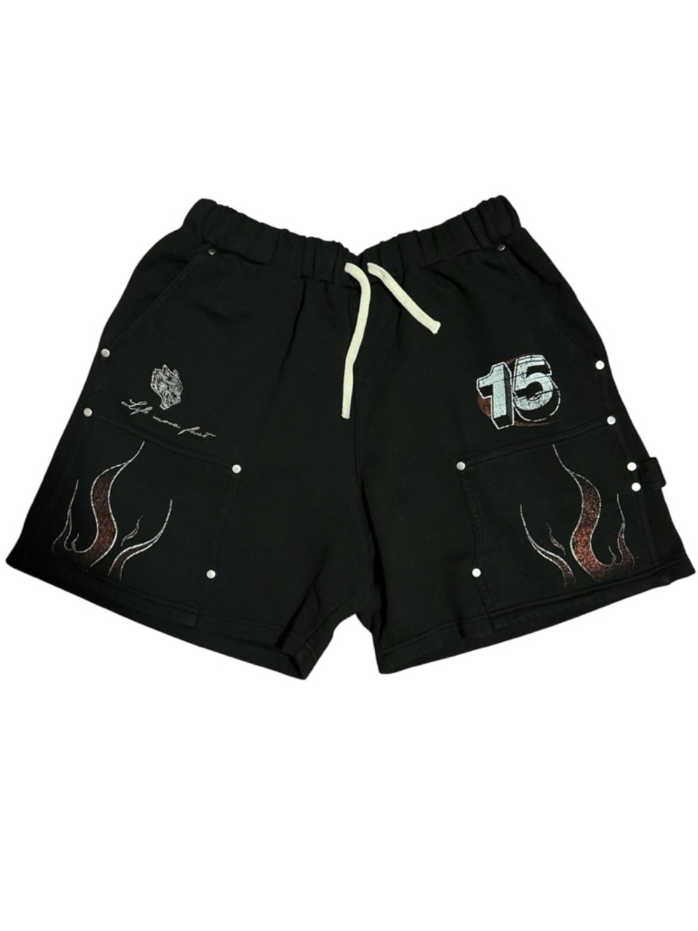 Darc Sport Black Full Throttle Rivet Fleece Shorts Size: Medium NWT
Sold out!